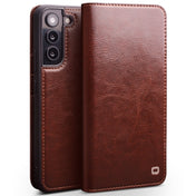 For Samsung Galaxy S22 5G QIALINO Genuine Leather Phone Case(Brown) Eurekaonline