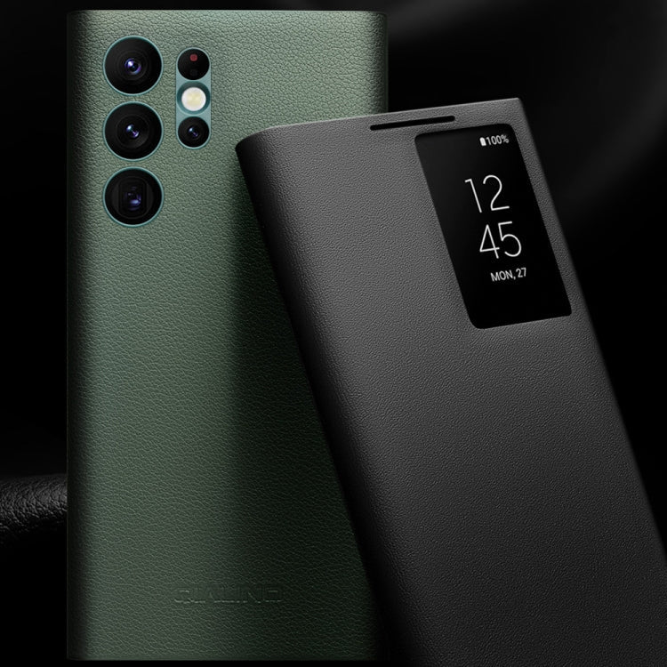 For Samsung Galaxy S22+ 5G QIALINO Magnetic Genuine Leather Phone Case(Green) Eurekaonline