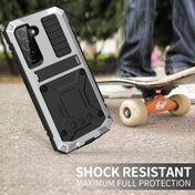 For Samsung Galaxy S22 5G R-JUST Metal + Silicone Holder Phone Case(Silver) Eurekaonline