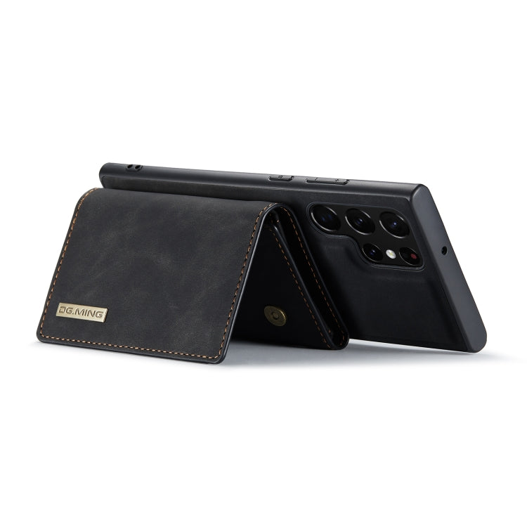 For Samsung Galaxy S22 Ultra 5G DG.MING M1 Series 3-Fold Multi Card Wallet + Magnetic Phone Case(Black) Eurekaonline