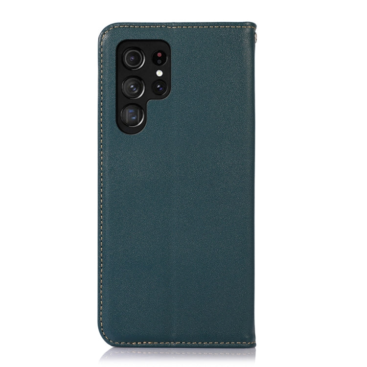For Samsung Galaxy S22 Ultra 5G KHAZNEH Nappa Top Layer Cowhide Leather Phone Case(Green) Eurekaonline
