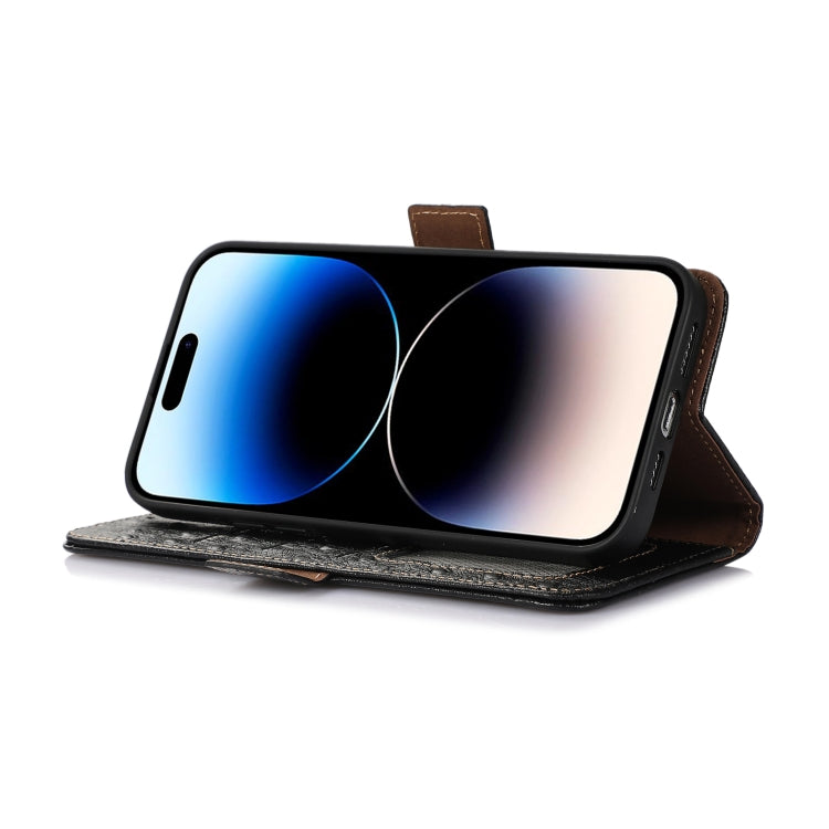 For Samsung Galaxy S22 Ultra 5G Ostrich Pattern Genuine Leather RFID Phone Case(Black) Eurekaonline