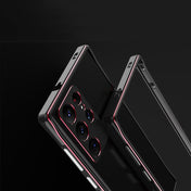 For Samsung Galaxy S22 Ultra Aurora Series Lens Protector + Metal Frame Protective Phone Case(Silver) Eurekaonline