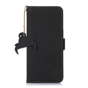 For Samsung Galaxy S23 5G Genuine Leather Magnetic RFID Leather Phone Case(Black) Eurekaonline
