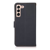 For Samsung Galaxy S23+ 5G KHAZNEH Custer Genuine Leather RFID Phone Case(Blue) Eurekaonline