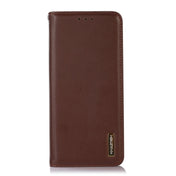 For Samsung Galaxy S23+ 5G KHAZNEH Nappa Top Layer Cowhide Leather Phone Case(Brown) Eurekaonline