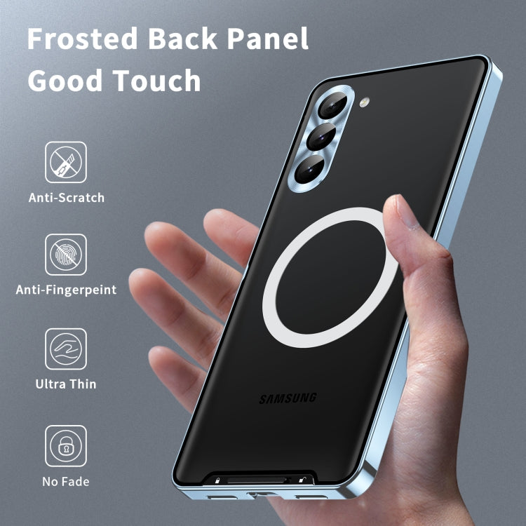 For Samsung Galaxy S23 5G MagSafe Magnetic Frosted Metal Phone Case(Blue) Eurekaonline