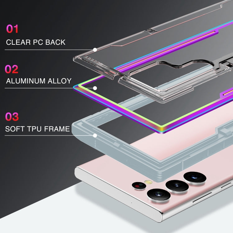 For Samsung Galaxy S23 Ultra 5G Defender Metal Clear PC Soft TPU Phone Case(Colorful) Eurekaonline