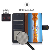 For Samsung Galaxy S23 Ultra 5G KHAZNEH Custer Genuine Leather RFID Phone Case(Blue) Eurekaonline