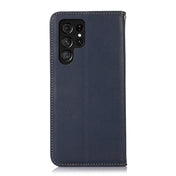 For Samsung Galaxy S23 Ultra 5G KHAZNEH Nappa Top Layer Cowhide Leather Phone Case(Blue) Eurekaonline