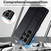 For Samsung Galaxy S23 Ultra 5G LC.IMEEKE RFID Anti-theft Leather Phone Case(Black) Eurekaonline