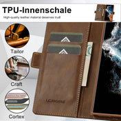 For Samsung Galaxy S23 Ultra 5G LC.IMEEKE RFID Anti-theft Leather Phone Case(Brown) Eurekaonline