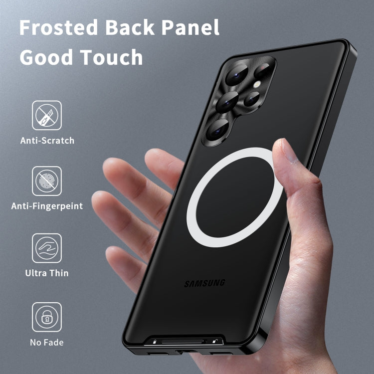 For Samsung Galaxy S23 Ultra 5G MagSafe Magnetic Frosted Metal Phone Case(Black) Eurekaonline