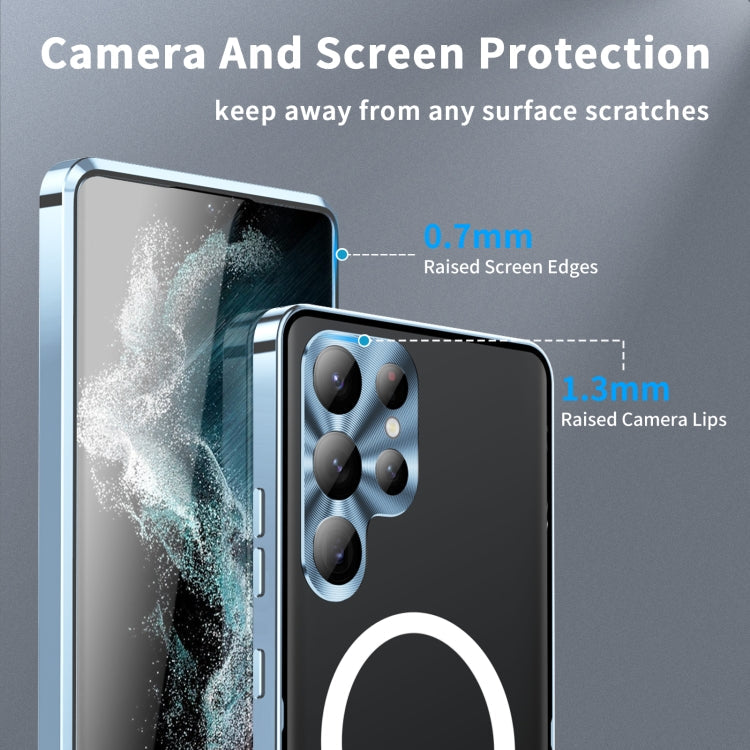 For Samsung Galaxy S23 Ultra 5G MagSafe Magnetic Frosted Metal Phone Case(Blue) Eurekaonline