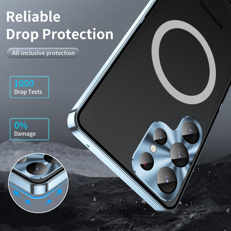For Samsung Galaxy S23 Ultra 5G MagSafe Magnetic Frosted Metal Phone Case(Blue) Eurekaonline
