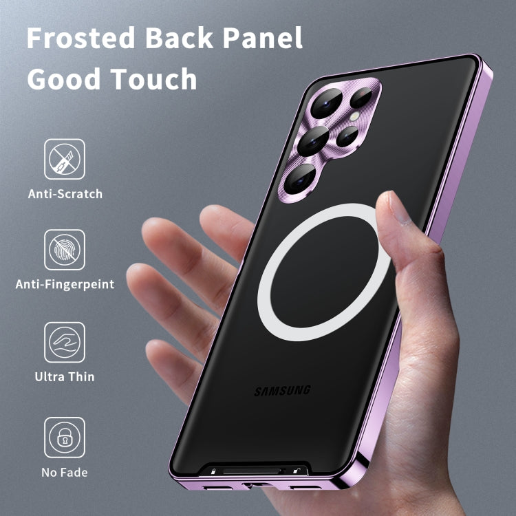 For Samsung Galaxy S23 Ultra 5G MagSafe Magnetic Frosted Metal Phone Case(Purple) Eurekaonline