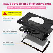 For Samsung Galaxy Tab A7 (2020) T500/T505 360 Degree Rotation PC + Silicone Protective Case with Holder & Hand-strap(Black) Eurekaonline