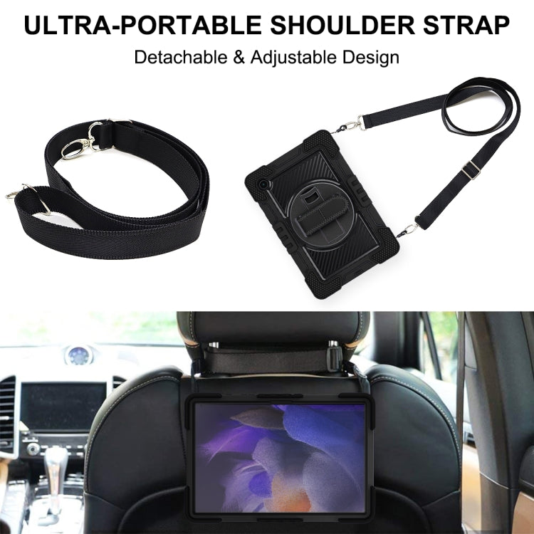 For Samsung Galaxy Tab A8 10.5 2021 360 Degree Rotation Contrast Color Silicone + PC Tablet Case(Black) Eurekaonline