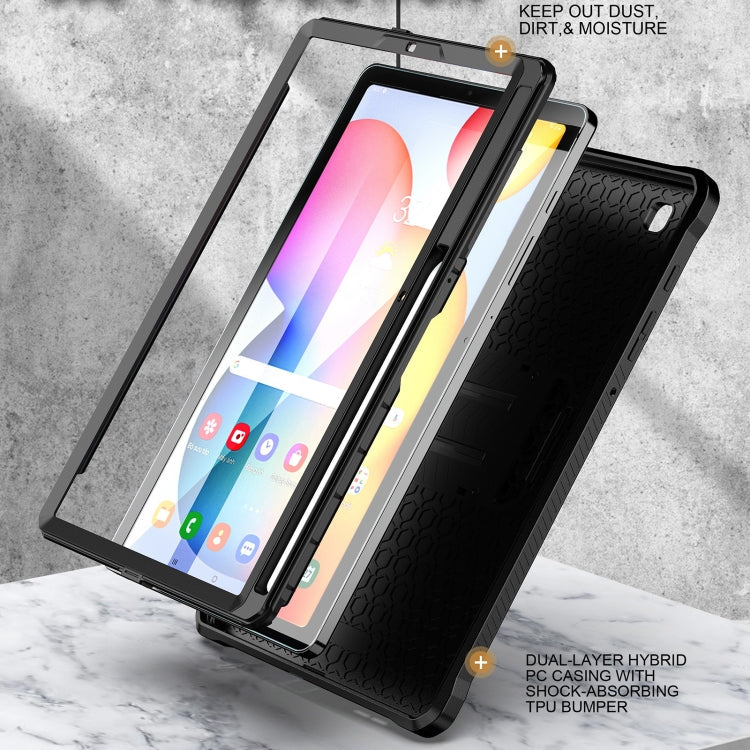For Samsung Galaxy Tab S6 Lite Explorer PC + TPU Tablet Protective Case with Pen Slot(Black) Eurekaonline