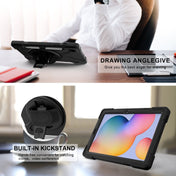 For Samsung Galaxy Tab S6 Lite P610 Shockproof Colorful Silicone + PC Protective Case with Holder & Shoulder Strap & Hand Strap & Pen Slot(Black) Eurekaonline