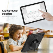 For Samsung Galaxy Tab S7 FE 12.4 inch T730 360 Degree Rotation PC+TPU Protective Cover with Holder & Hand Strap(Black) Eurekaonline
