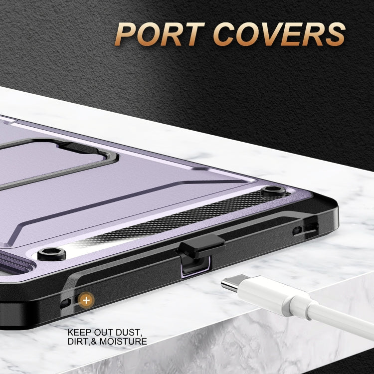 For Samsung Galaxy Tab S7/S8 Explorer PC + TPU Tablet Protective Case with Pen Slot(Purple) Eurekaonline