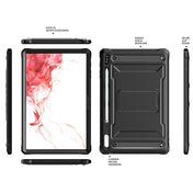 For Samsung Galaxy Tab S7+/S8+/S7 FE Explorer PC + TPU Tablet Protective Case(Black) Eurekaonline
