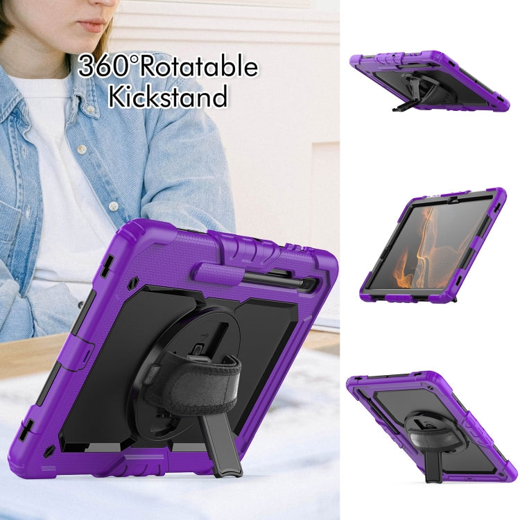 For Samsung Galaxy Tab S8+ 12.4 inch SM-X800 Silicone + PC Tablet Case(Purple+Black) Eurekaonline