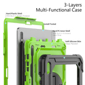 For Samsung Galaxy Tab S8+ 12.4 inch SM-X800 Silicone + PC Tablet Case with Shoulder Strap(Black+Yellow Green) Eurekaonline