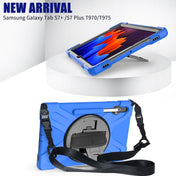 For Samsung Galaxy Tab S8+ / Tab S8 Plus /  Tab S7 FE / Tab S7+ Shockproof Colorful Silicone + PC Protective Case with Holder & Shoulder Strap & Hand Strap(Blue) Eurekaonline