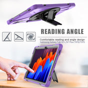 For Samsung Galaxy Tab S8+ / Tab S8 Plus /  Tab S7 FE / Tab S7+ Shockproof Colorful Silicone + PC Protective Case with Holder & Shoulder Strap & Hand Strap(Purple) Eurekaonline