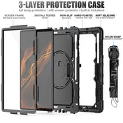 For Samsung Galaxy Tab S8 Ultra 14.6 inch SM-X900 Silicone + PC Tablet Case with Shoulder Strap(Black) Eurekaonline