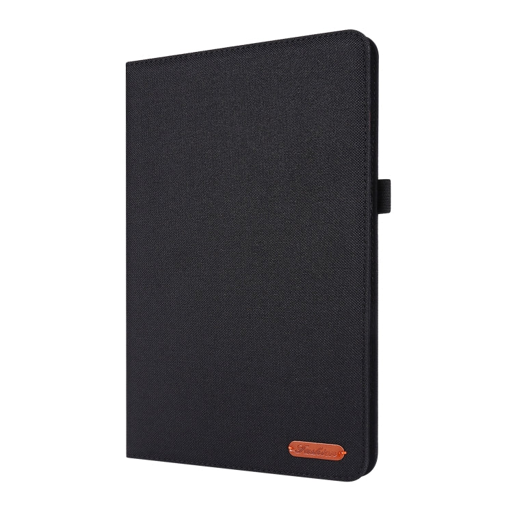 For Samsung Galaxy Tab S8 Ultra Horizontal Flip Fabric Leather Tablet Case with Card Slots & Holder(Black) Eurekaonline