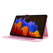 For Samsung Galaxy Tab S8 Ultra Horizontal Flip Fabric Leather Tablet Case with Card Slots & Holder(Rose Red) Eurekaonline