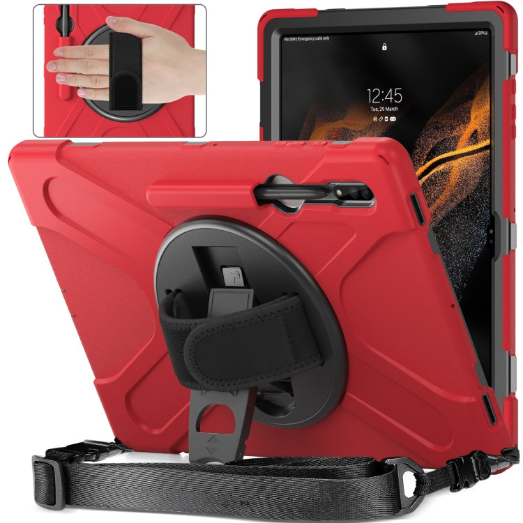 For Samsung Galaxy Tab S8 Ultra Silicone + PC Tablet Case(Red) Eurekaonline