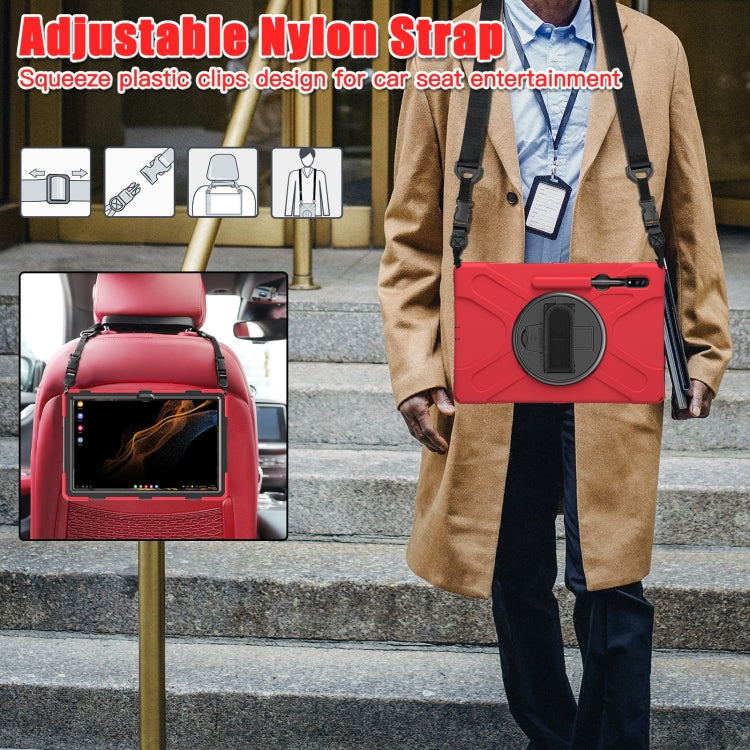 For Samsung Galaxy Tab S8 Ultra Silicone + PC Tablet Case(Red) Eurekaonline