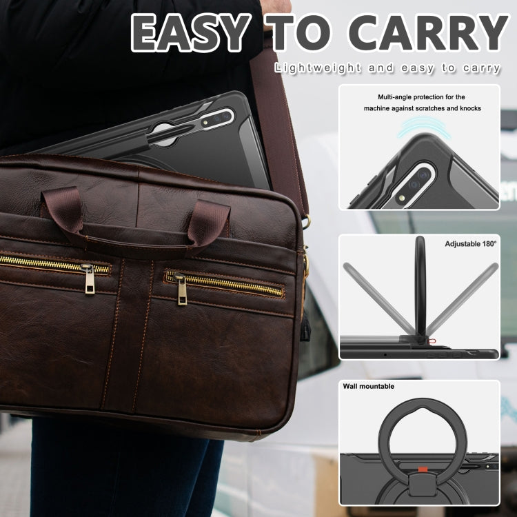 For Samsung Galaxy Tab S8 Ultra / X900 360 Rotation Handle Grip TPU + PC Tablet Case(Black) Eurekaonline