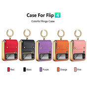 For Samsung Galaxy Z Flip4 5G GKK Colorful PU Phone Case with Ring Holder(Purple) Eurekaonline