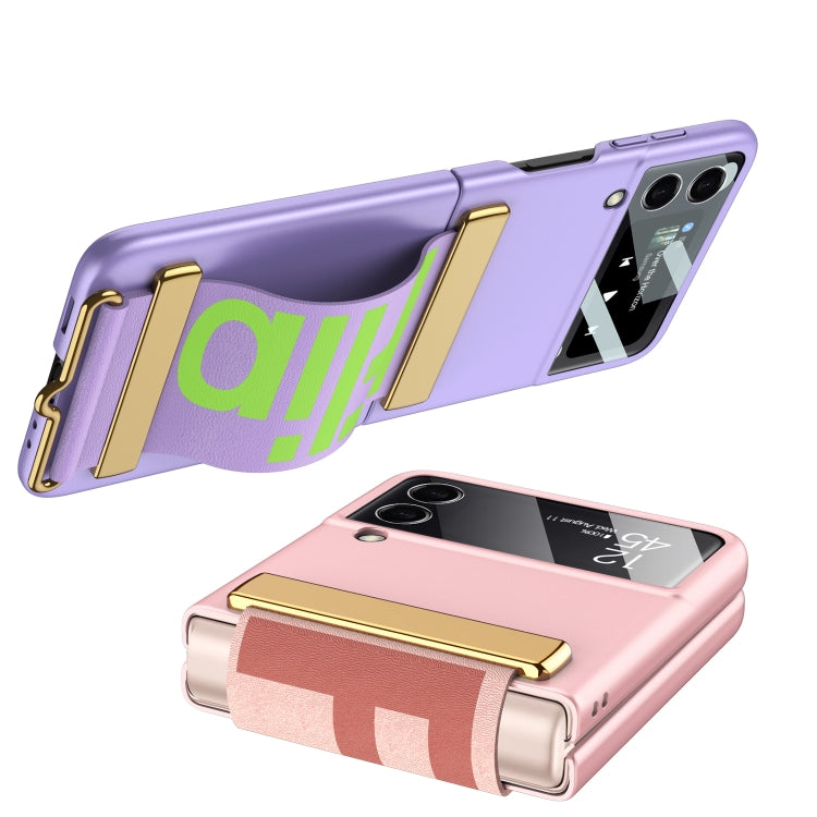 For Samsung Galaxy Z Flip4 GKK Ultra-thin Full Coverage Phone Flip Case with Wristband(Black) Eurekaonline