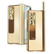 For Samsung Galaxy Z Fold3 5G Aluminum Alloy Double Hinge Shockproof Phone Protective Case(Champagne Gold) Eurekaonline