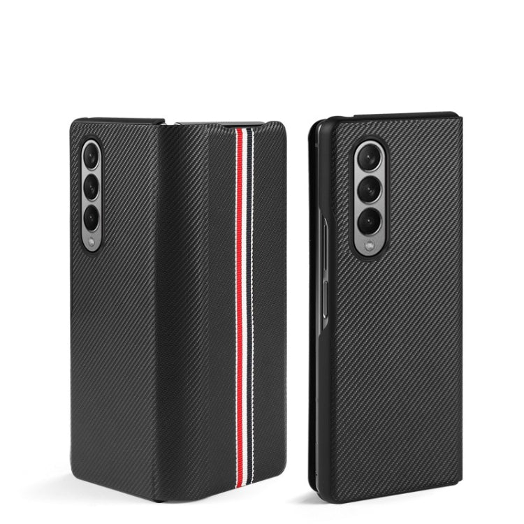 For Samsung Galaxy Z Fold3 5G Carbon Fiber Texture Folding All Inclusive PU Shockproof Leather Case(Green) Eurekaonline