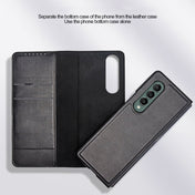 For Samsung Galaxy Z Fold3 5G Split Type Horizontal Flip Foldable Leather Case with Holder & Card Slots & Wallet(Plain Green) Eurekaonline