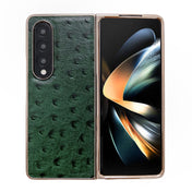 For Samsung Galaxy Z Fold4 5G Genuine Leather Ostrich Texture Nano Plating Phone Case(Green) Eurekaonline