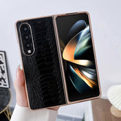 For Samsung Galaxy Z Fold4 5G Genuine Leather Weilai Series Nano Plating Phone Case(Red) Eurekaonline