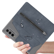 For Samsung Galaxy Z Fold4 GKK Armor Flip Leather Phone Case with Pen Slots(Black) Eurekaonline