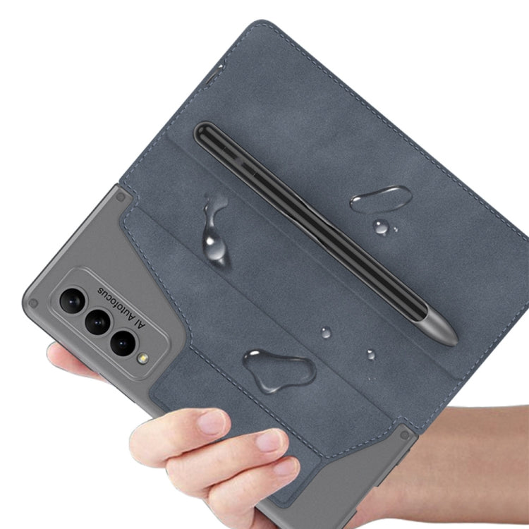 For Samsung Galaxy Z Fold4 GKK Armor Flip Leather Phone Case with Pen Slots(Black) Eurekaonline