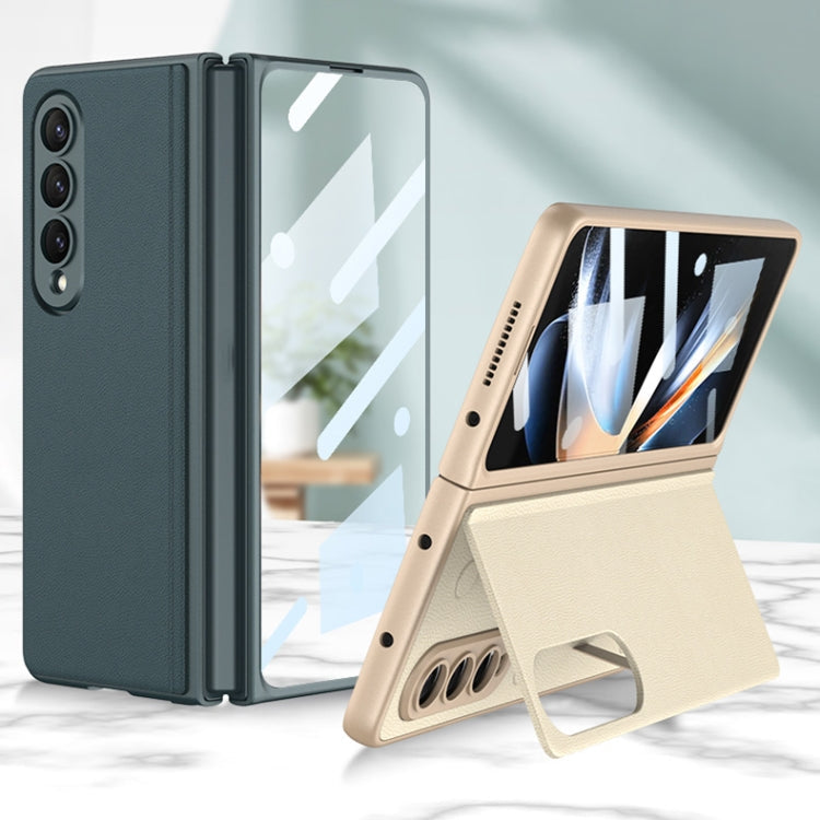For Samsung Galaxy Z Fold4 GKK Integrated Ultra-thin Folding Leather Phone Case with Stand(Carbon Fiber) Eurekaonline
