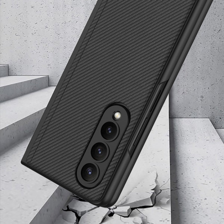 For Samsung Galaxy Z Fold4 GKK Integrated Ultra-thin Folding Leather Phone Case with Stand(Carbon Fiber) Eurekaonline