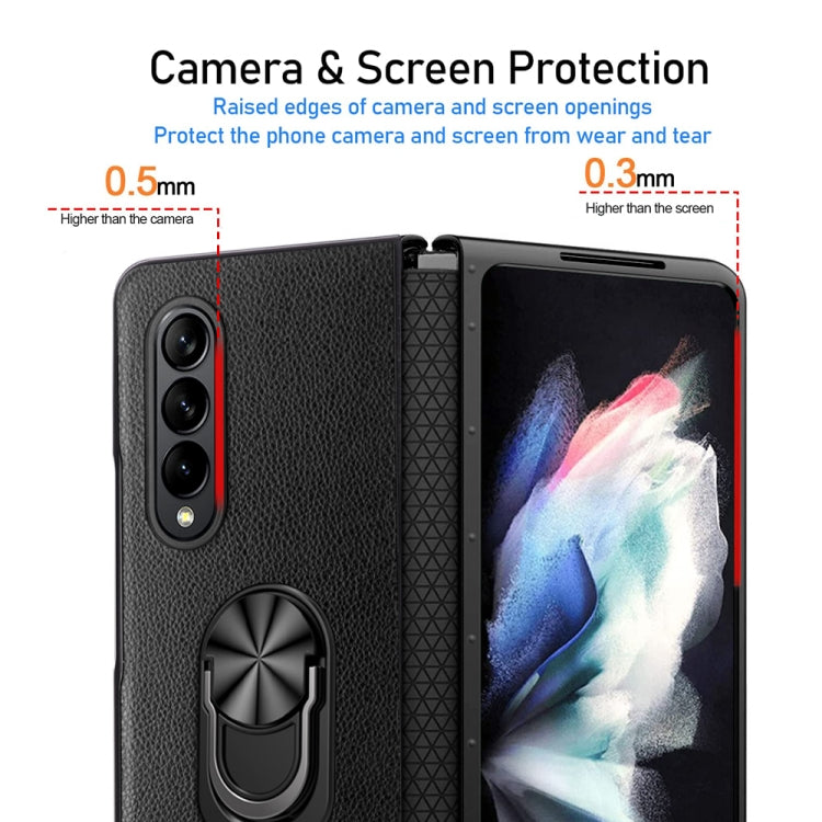 For Samsung Galaxy Z Fold4 GKK Litchi Pattern Foldable Protective Phone Case with Ring Holder(Red) Eurekaonline