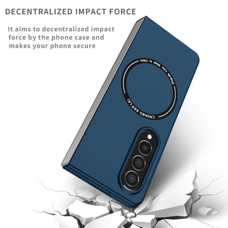 For Samsung Galaxy Z Fold4 Magsafe Magnetic Folding PC Phone Case(Blue) Eurekaonline